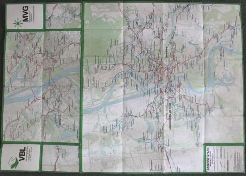 Map of Mannheim and Ludwigshafen Transport Network Sept 1987, Folded Map