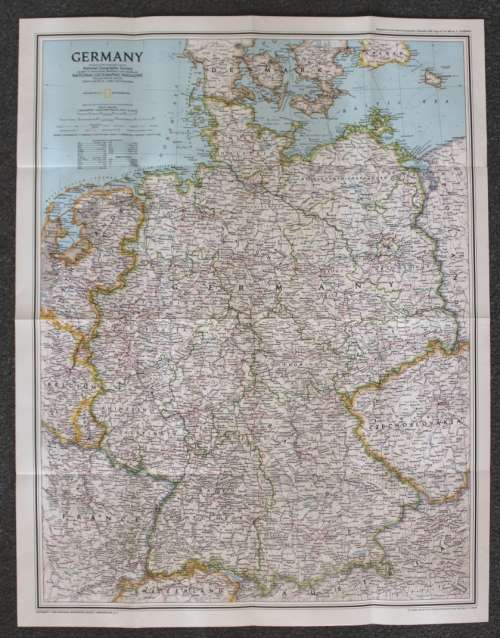 National Geographic Folded Map of A Travelers Map of Germany Sept 1991