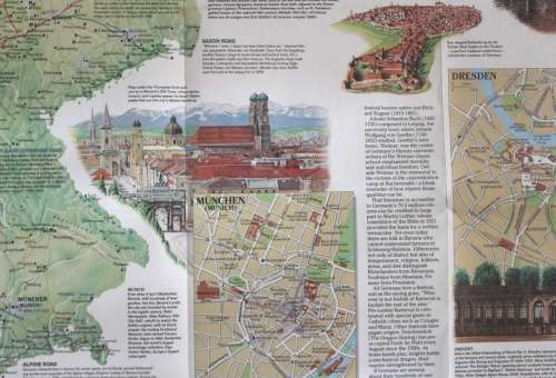National Geographic Folded Map of A Travelers Map of Germany Sept 1991