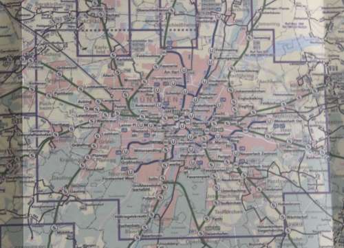 Munich Transport Network Folded Map December 2003