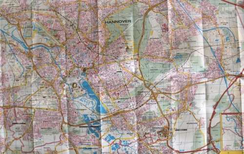 Stadtplan Hannover by Falk Plan Folded Map 1996