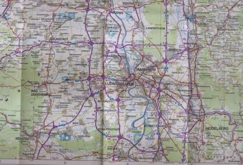 Haupke & Co Rhein-Main-Neckar Folded Map @ 1990`s