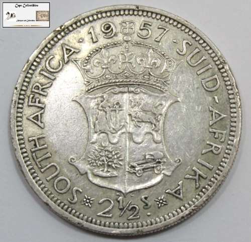 South Africa 2 1/2 Shilling 1957 Coin F12