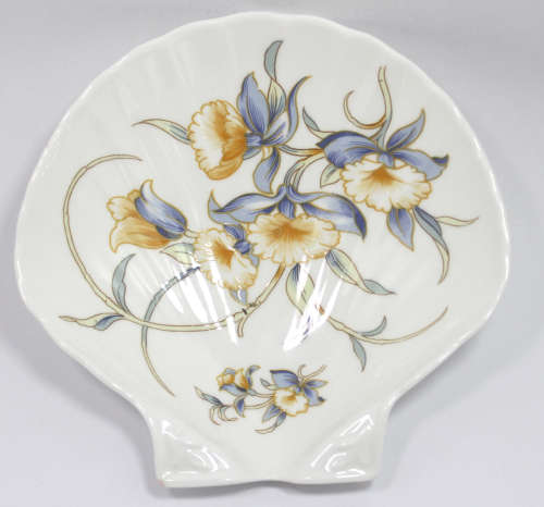 Aynsley `Just Orchids` Fine Bone China Clam Shell Dish