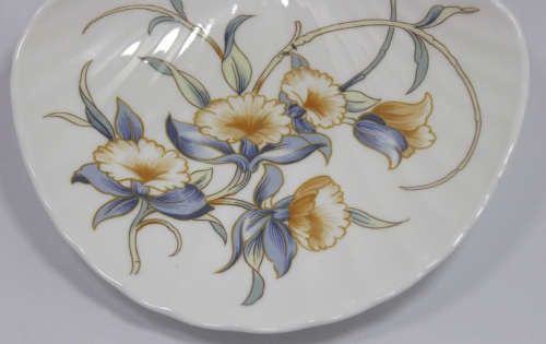 Aynsley `Just Orchids` Fine Bone China Clam Shell Dish