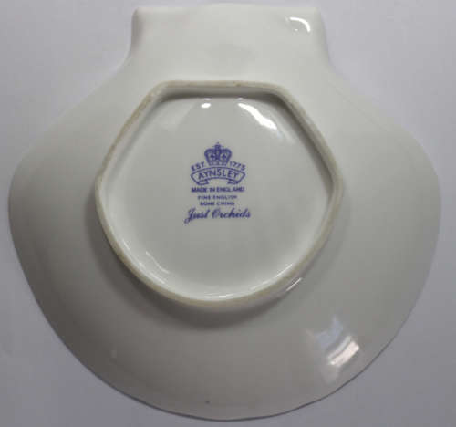 Aynsley `Just Orchids` Fine Bone China Clam Shell Dish