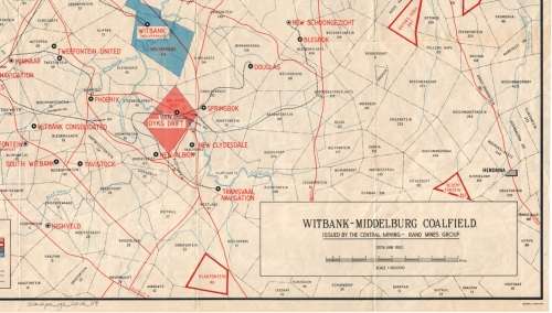 Rand Mines Coalfields Witbank Middelburg 1950 -  Reproduction Print @ A2 Size.
