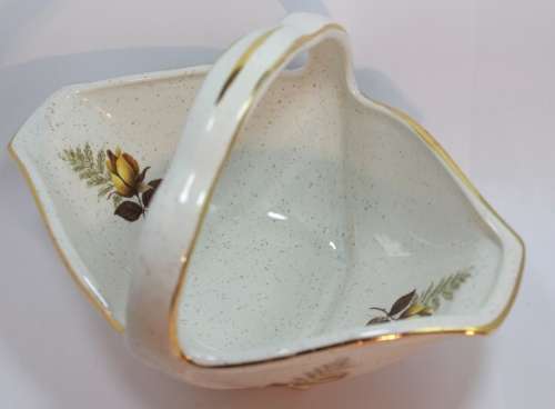 Kernewek One and All Decorative Miniature Porcelain Fruit Basket, Cornish Pottery
