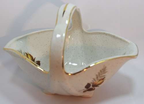 Kernewek One and All Decorative Miniature Porcelain Fruit Basket, Cornish Pottery