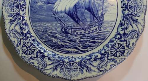 Boch Belgium Galleon Ship Charger Plate