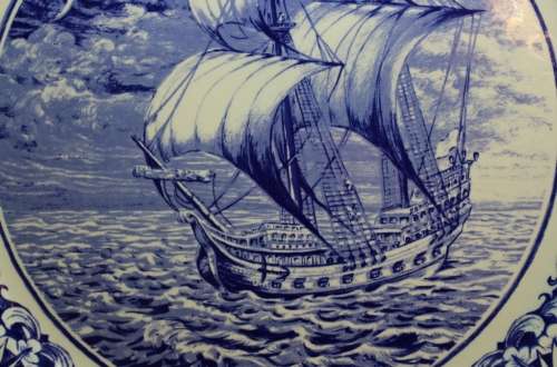 Boch Belgium Galleon Ship Charger Plate