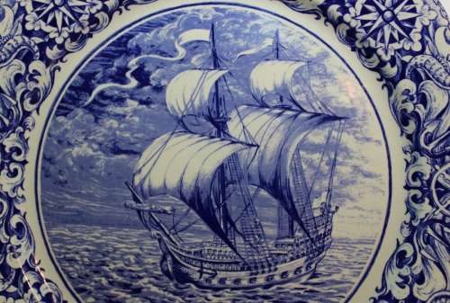 Boch Belgium Galleon Ship Charger Plate