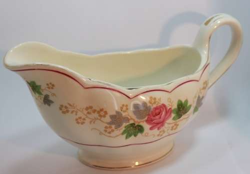Vintage W H Grindley Cream Petal Gravy Boat
