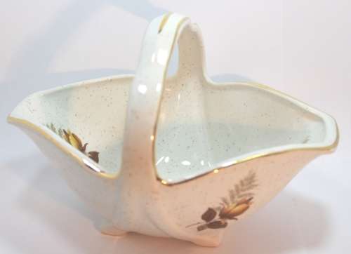 Kernewek One and All Decorative Miniature Porcelain Fruit Basket, Cornish Pottery