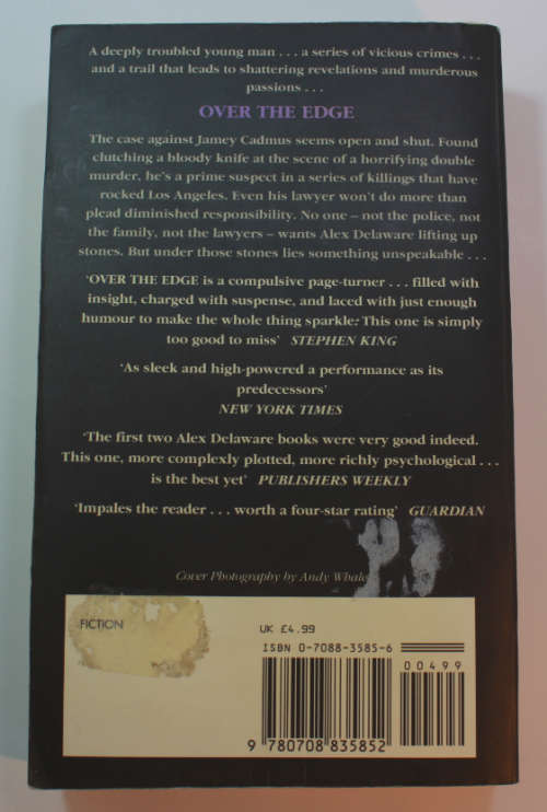 Over The Edge by Jonathan Kellerman Softcover Book