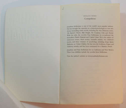 Compulsion by Jonathan Kellerman Softcover Book
