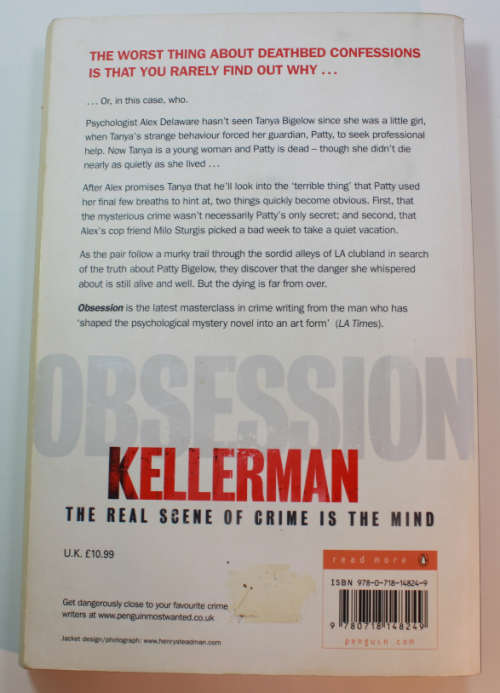 Obsession by Jonathan Kellerman Softcover Book.