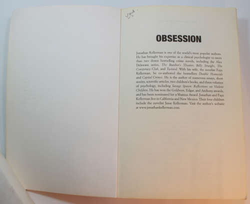Obsession by Jonathan Kellerman Softcover Book.