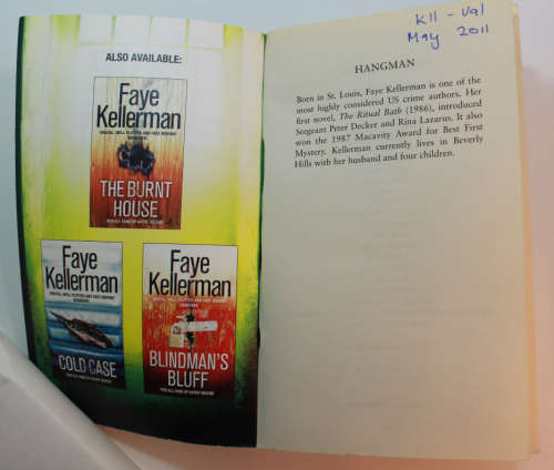 Hangman By Faye Kellerman Softcover Book