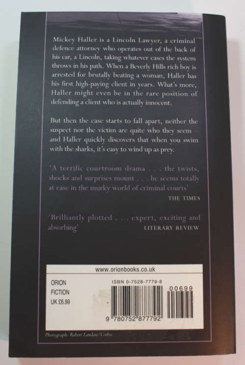 The Lincoln Lawyer by Michael Connelly Softcover Book