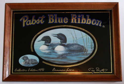 Pabst Blue Ribbon Bar Mirror Common Loon 1991 Collectors Edition