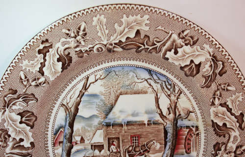 Johnson Bros Historic America Thanksgiving Decorative Wall Plate
