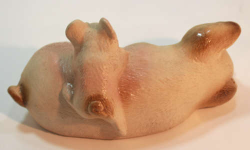 Sleeping Pig and Piglet Playing Ceramic Ornament