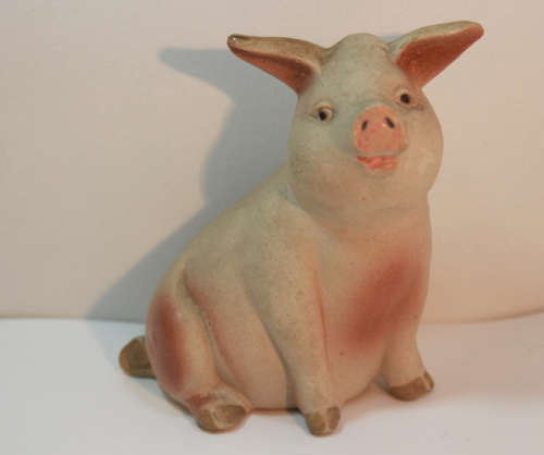 Happy, Smiling Ceramic Pig Ornament