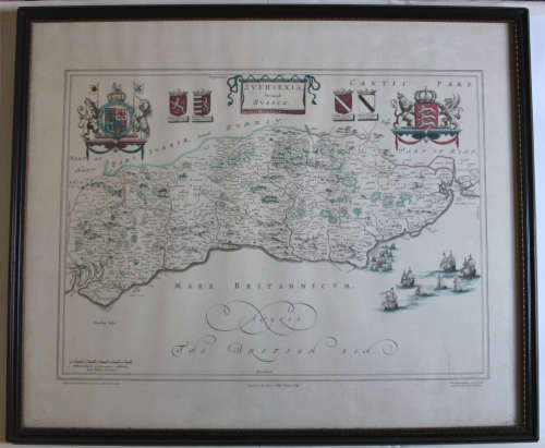 Sussex by Johan Blaeu Atlas Novus 1648 Framed Reproduction