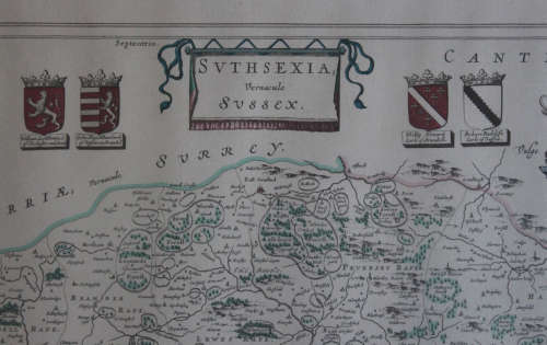 Sussex by Johan Blaeu Atlas Novus 1648 Framed Reproduction