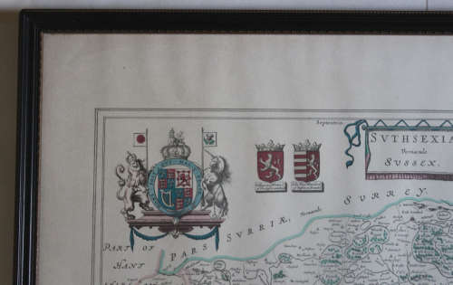 Sussex by Johan Blaeu Atlas Novus 1648 Framed Reproduction