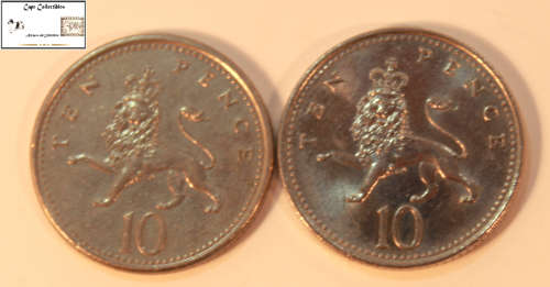 United Kingdom 10 Pence 1992 x 2 (Two Coins) Circulated