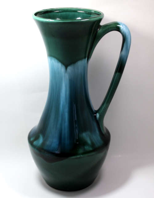 Colourful Green and Blue Vase with Handle