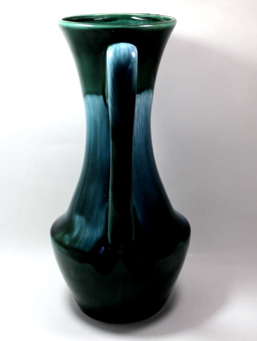 Colourful Green and Blue Vase with Handle