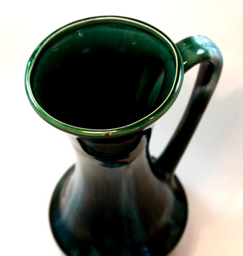 Colourful Green and Blue Vase with Handle