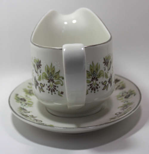 Royal Doulton `Vanity Fair` Pattern Gravy Boat and Under Plate