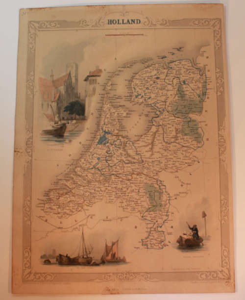 Antique Map of Holland by John Tallis 1851