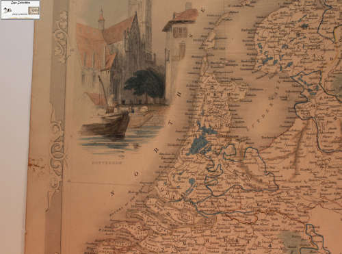 Antique Map of Holland by John Tallis 1851