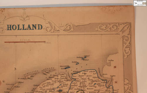 Antique Map of Holland by John Tallis 1851