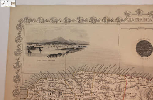 Antique Map of Jamaica by John Tallis 1851