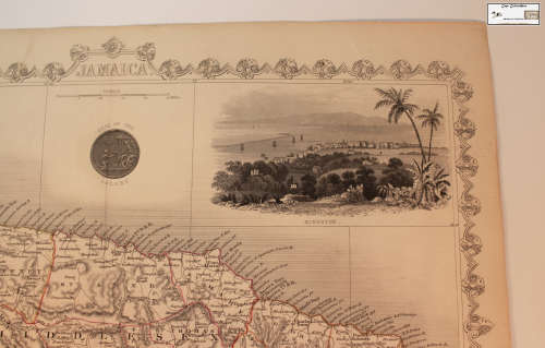 Antique Map of Jamaica by John Tallis 1851