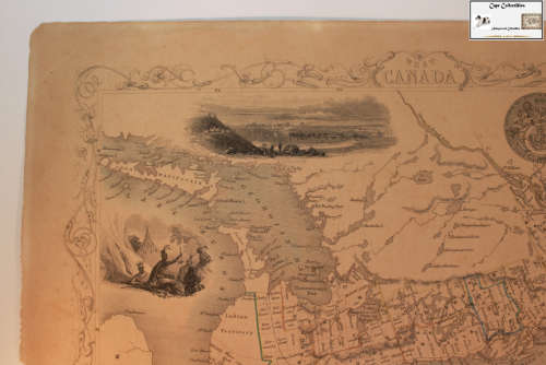 Antique Map of West Canada by John Tallis 1851