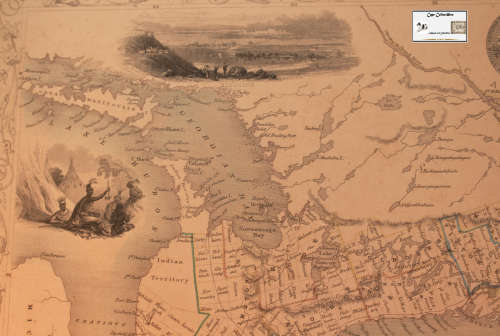 Antique Map of West Canada by John Tallis 1851