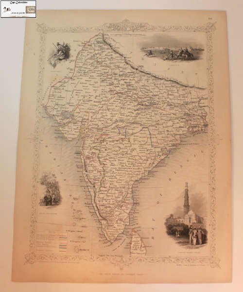 Antique Map of British India by John Tallis 1851