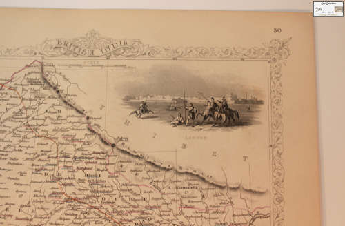 Antique Map of British India by John Tallis 1851