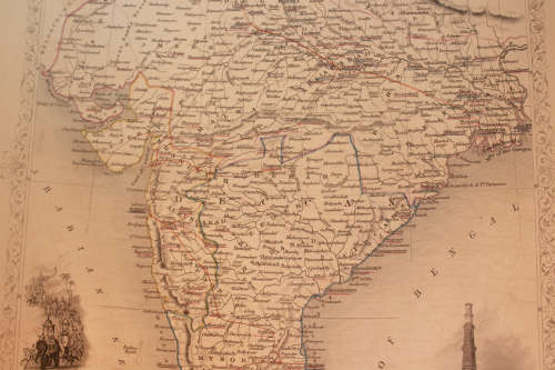 Antique Map of British India by John Tallis 1851