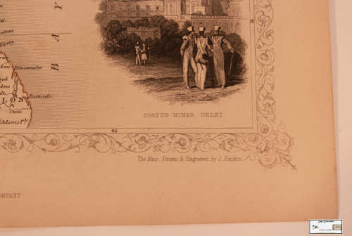 Antique Map of British India by John Tallis 1851