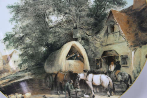 Halfway House, A Plate by Coalport, Painted by William Shayer