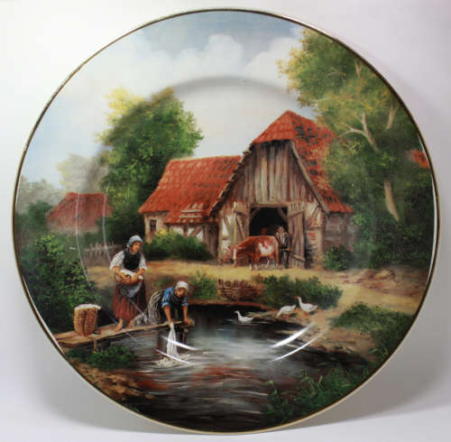 Farm Scene "Washing Day on the Farm" Plate