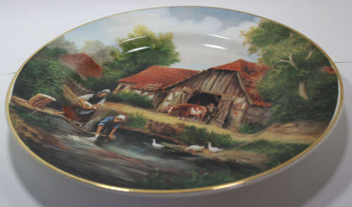 Farm Scene "Washing Day on the Farm" Plate
